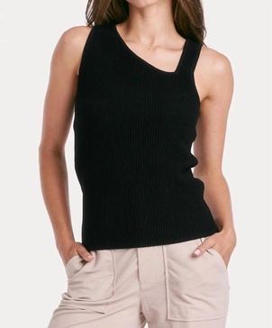 charlie cut out rib tank in black
