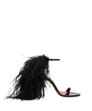 Jerry sandal 105 patent black and black feathers