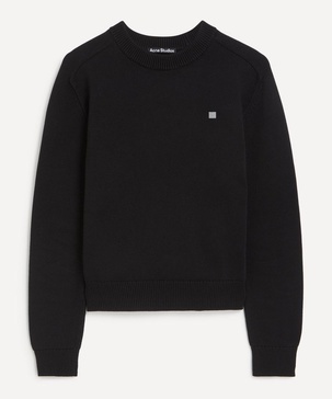 Black Cotton Crew Sweatshirt