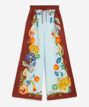 Dahlia Floral Linen Trousers