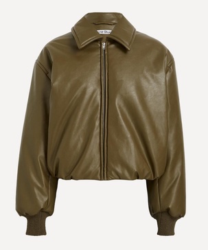 Khaki Coated Bomber Jacket
