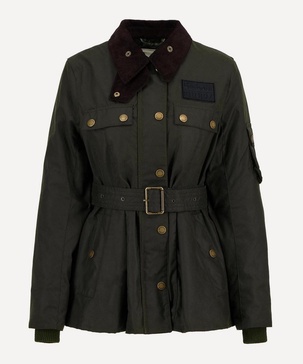 x ERDEM Archive Olive Constance Waxed Jacket