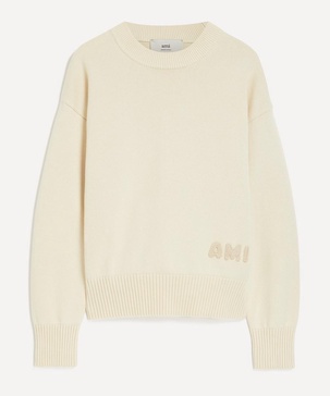 Ami Embroidered Crewneck Sweater