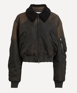 Furry Collar Bomber Jacket