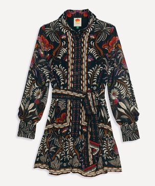 
                                
                                
                                    
                                        FARM Rio
                                    
                                
                                
                                Black Classic Garden Long Sleeve Mini-Dress
                            