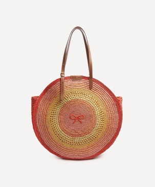 Raffia Round Bow Tote Bag