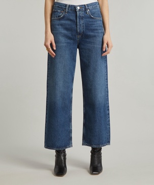 Ren High-Rise Wide-Leg Jeans in Contro