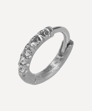 18ct White Gold Dusty Diamonds Hoop Earring