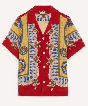 
                                
                                
                                    
                                        Bode
                                    
                                
                                
                                Bricolage Short-Sleeve Silk Shirt
                            