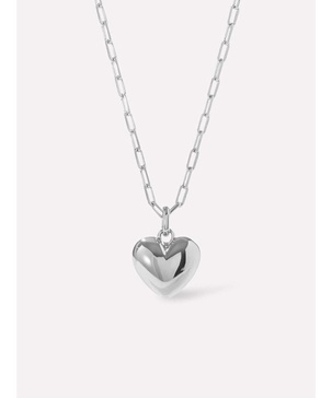 - Puffed Heart Necklace - Lev Silver