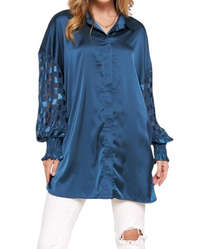 check top in teal
