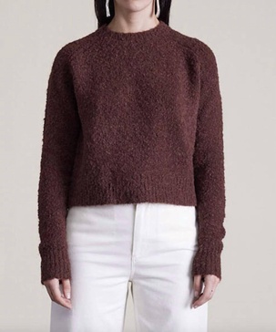 liisa textured crop top in chocolate