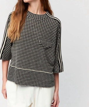 kados check sweater in black/beige