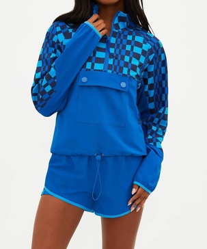 atlas short in imperial blue check
