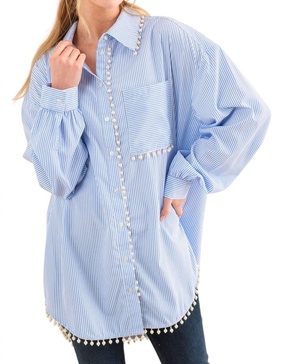 you are extraordinary button down shirt in blue