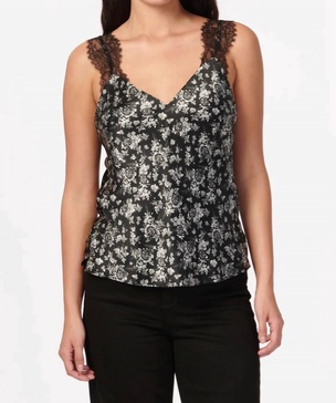 marlo cami tee in black/white