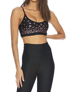 leopard liz top in black