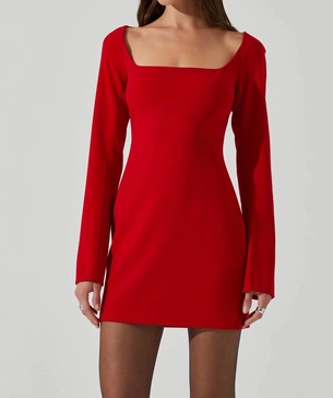 calanthe mini dress in red