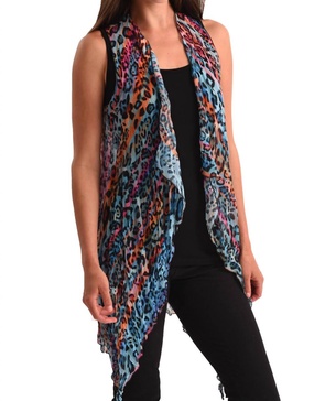 vibrant leopard vest in multi
