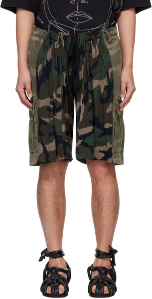 Khaki Camouflage 'Overcamoujerseyshorts' Shorts