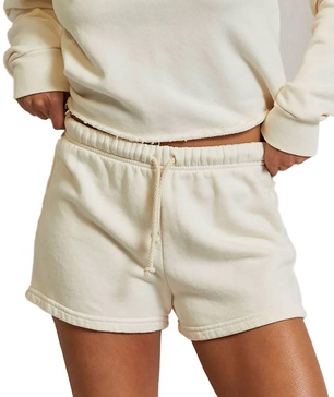 women aruba beach fleece shorts in bright ivory