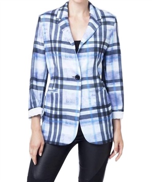 plaid blazer in lavender multi