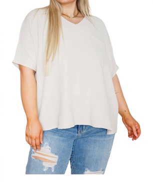 can't help myself short sleeve tee in sandy beige