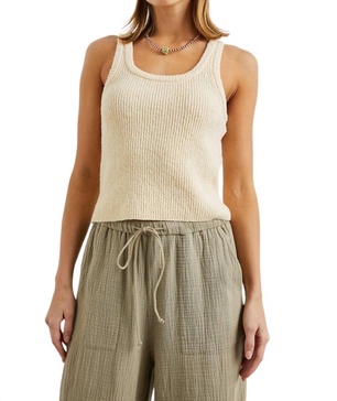 knit tank top in ivory