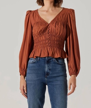 wilette top in brown