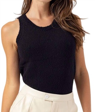 rai knit tank in black