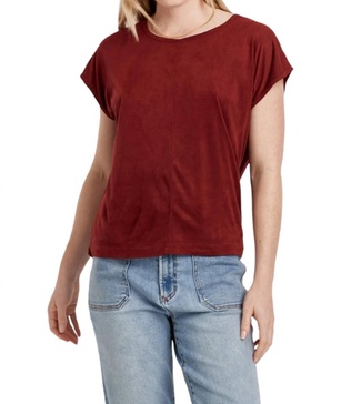 lacey suede top in compote