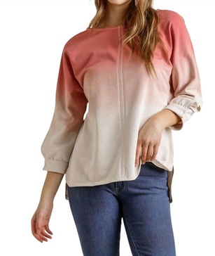 ombre raglan top in berry