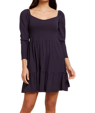 noel babydoll dress in navy