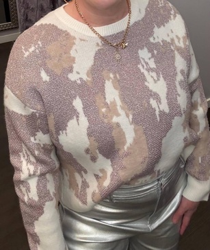 dreamscape cozy knit sweater in rose gold