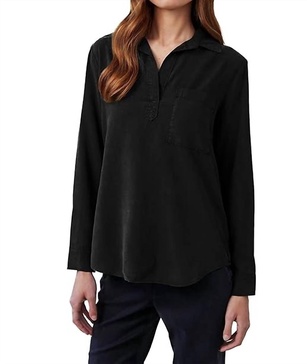 long sleeve pullover tunic in black