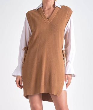 nia dress in tan