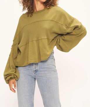 jai seamed sweatshirt in seaweed
