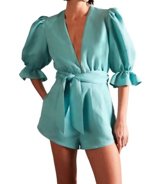 vintage orchid solid playsuit in turquoise