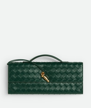 Small Leather Top-Handle Clutch Bag