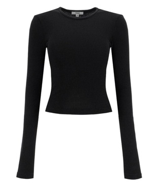 women's alma shrunken crew neck tee, black