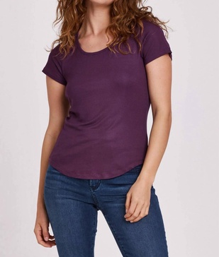 aimee scoop neck rib top in amethyst