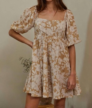 everlast floral dress in mustard