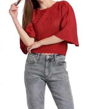 kamala sweater in ruby pink