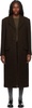 Brown 3 Button Boucle Wool Coat