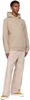 Beige Script Embroidery Hoodie
