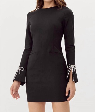 carmelia rhinestone cuff dress in black