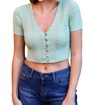 kammy v-neck crop top in green