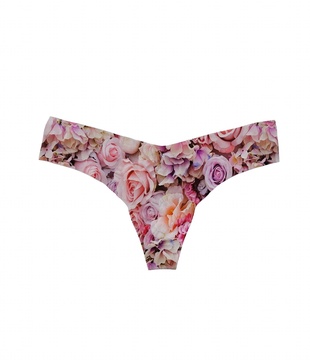 women's printed low rise thong in spring blossom