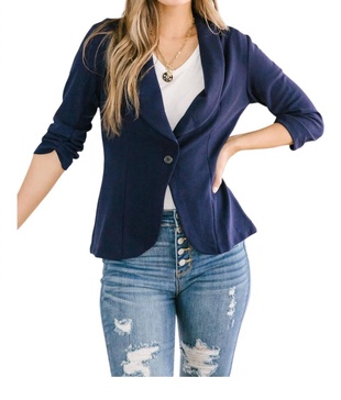 acting like a lady blazer in navy / blue