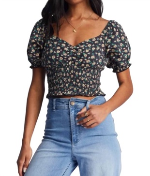 love song crop top in black